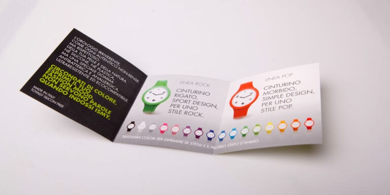 Orologi da polso in gomma ismy depliant promozionale pubblicità