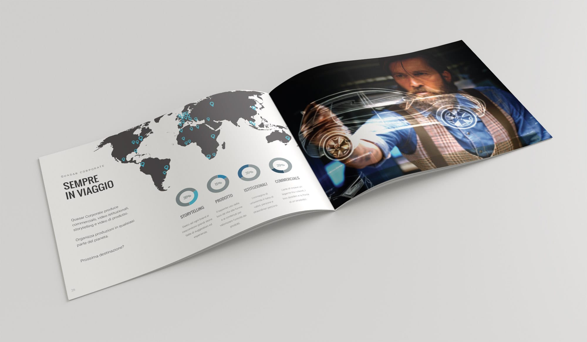 quasar corporate creazione brochure di presentazione stampa