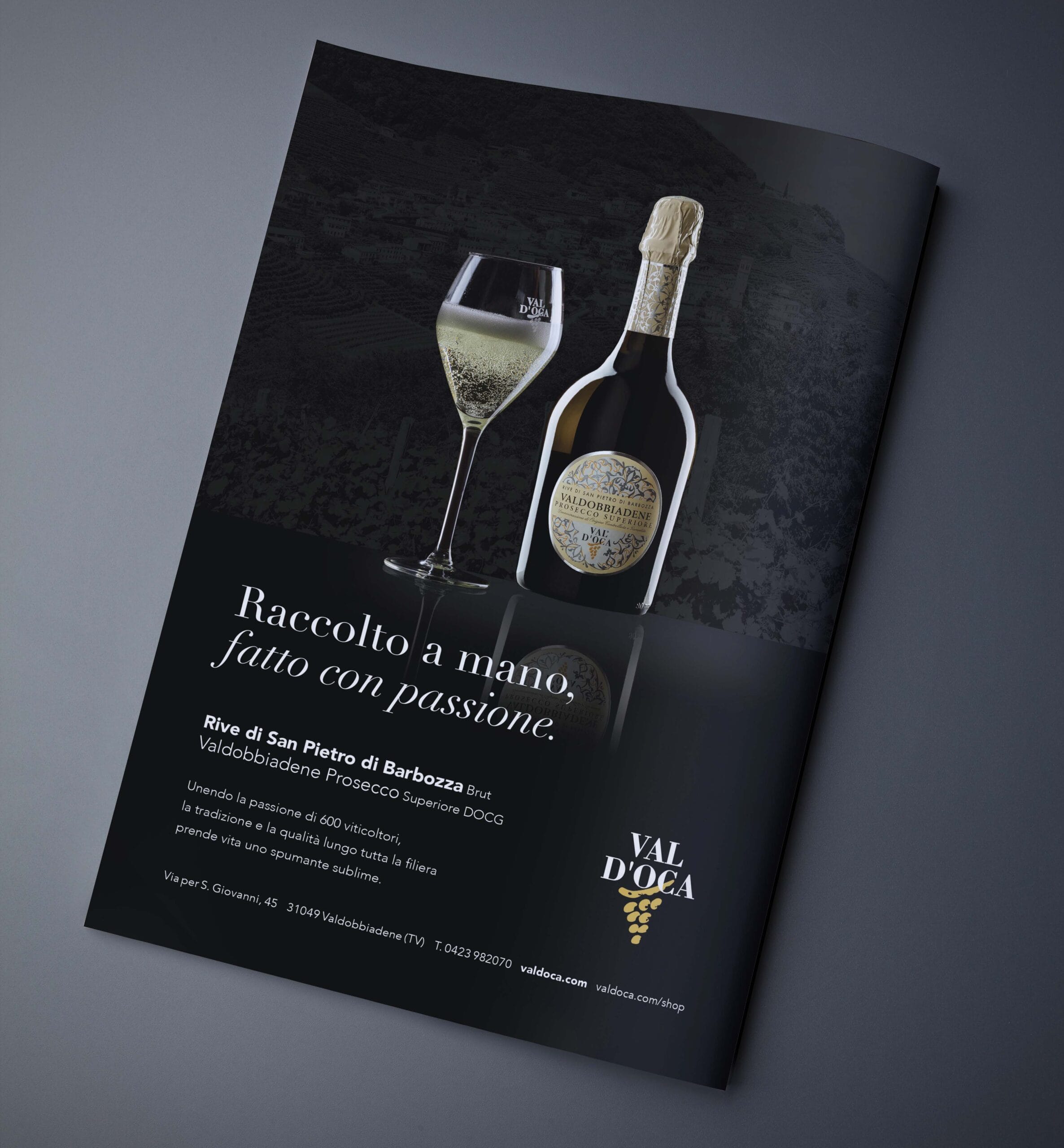 pagine pubblicitarie vini Val d'oca Valdobbiabene prosecco